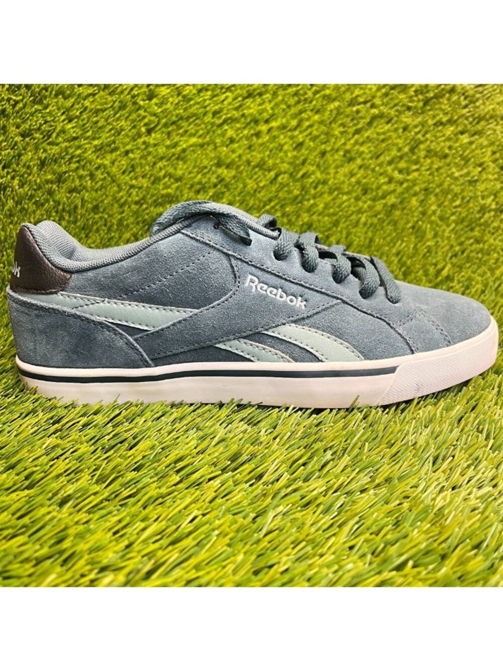 Reebok Royal Complete 2LS Mens Size 7 Blue White Athletic Suede Shoes Sneakers